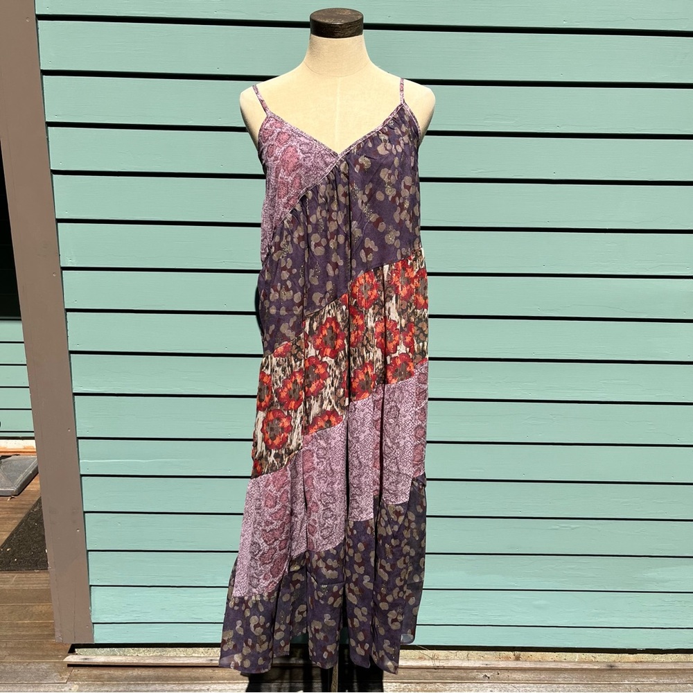 Leopard Mix Maxi Dress Cool Tones